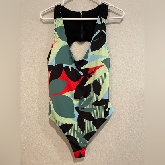 Colorful Leaf Print Swimsuit by Nike - Picture 1 of 4